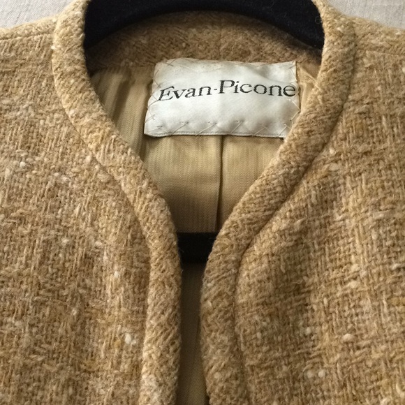Vintage Evan Picone caramel textured wool blazer - Picture 4 of 5